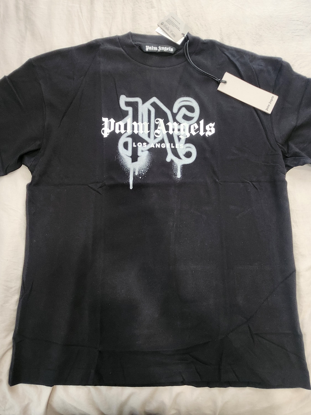 Palm Angels Black Monogram Los Angeles Tee Size Large Brand New